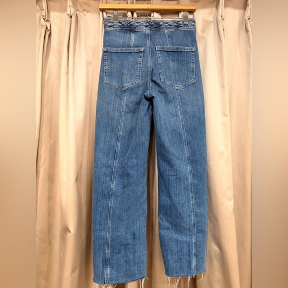 Frame Braided Stretch Wide-Leg Jeans - Daphne Blue - Picture 11 of 11